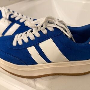 Madden Girl Blue and White Sneakers
